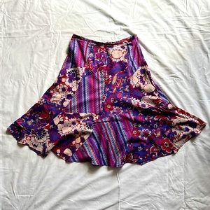 French Connection Purple Floral Midi Skirt